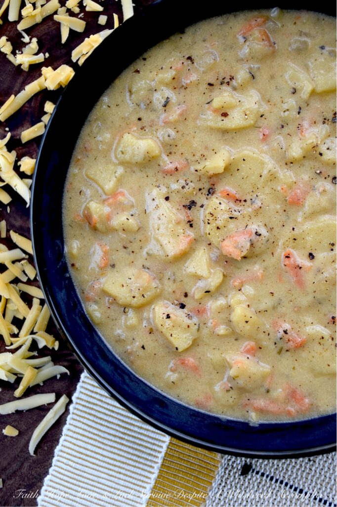 Sliced Yukon Gold Potato Beer Cheese Soup - Ever wonder what would happen if you combined a bowl of beer cheese soup with your favorite au gratin potatoes recipe? This Sliced Yukon Gold Potato Beer Cheese Soup, made with freshly grated Gouda and Cheddar, is the answer. It's a one-pot wonder that is gloriously cheesy, rich, and flavorful, as well as being a soul-warming soup that comes together in a flash. Whole yellow mustard seeds bring a little pop and crunch, while a generous sprinkle of mustard powder really amps up the flavor. And let’s not forget the bottle of lager, which adds just the right touch of malty sweetness. As for those Yukon Gold Potatoes, once they’re tender, they practically melt into the soup, giving you a dreamy, soft, pillowy, luxurious texture that’ll have you swooning at first bite.