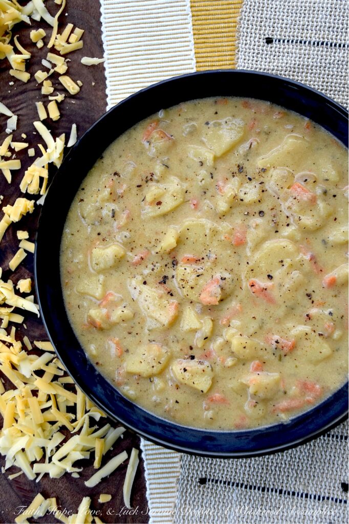 Sliced Yukon Gold Potato Beer Cheese Soup - Ever wonder what would happen if you combined a bowl of beer cheese soup with your favorite au gratin potatoes recipe? This Sliced Yukon Gold Potato Beer Cheese Soup, made with freshly grated Gouda and Cheddar, is the answer. It's a one-pot wonder that is gloriously cheesy, rich, and flavorful, as well as being a soul-warming soup that comes together in a flash. Whole yellow mustard seeds bring a little pop and crunch, while a generous sprinkle of mustard powder really amps up the flavor. And let’s not forget the bottle of lager, which adds just the right touch of malty sweetness. As for those Yukon Gold Potatoes, once they’re tender, they practically melt into the soup, giving you a dreamy, soft, pillowy, luxurious texture that’ll have you swooning at first bite.