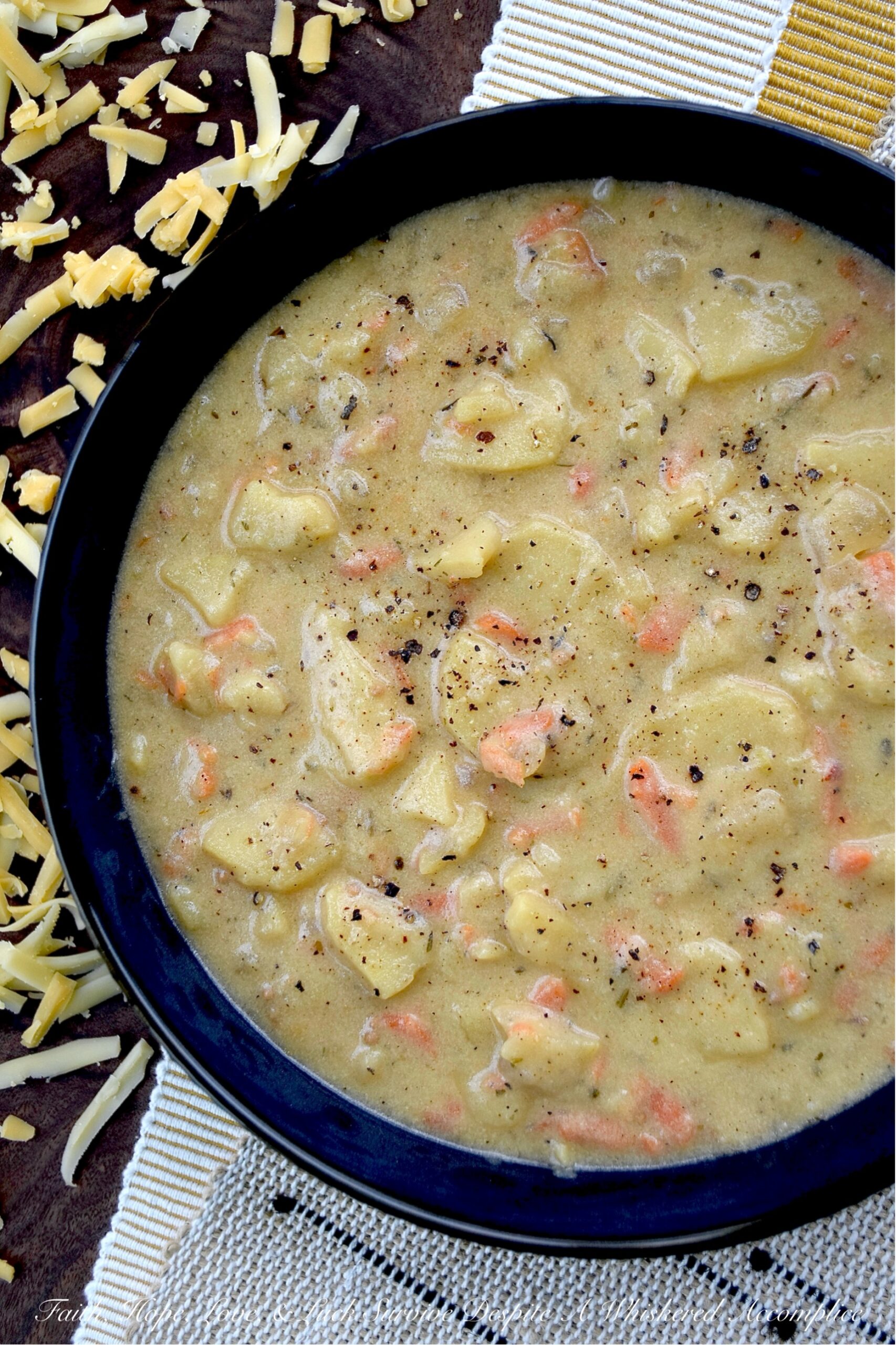 Sliced Yukon Gold Potato Beer Cheese Soup