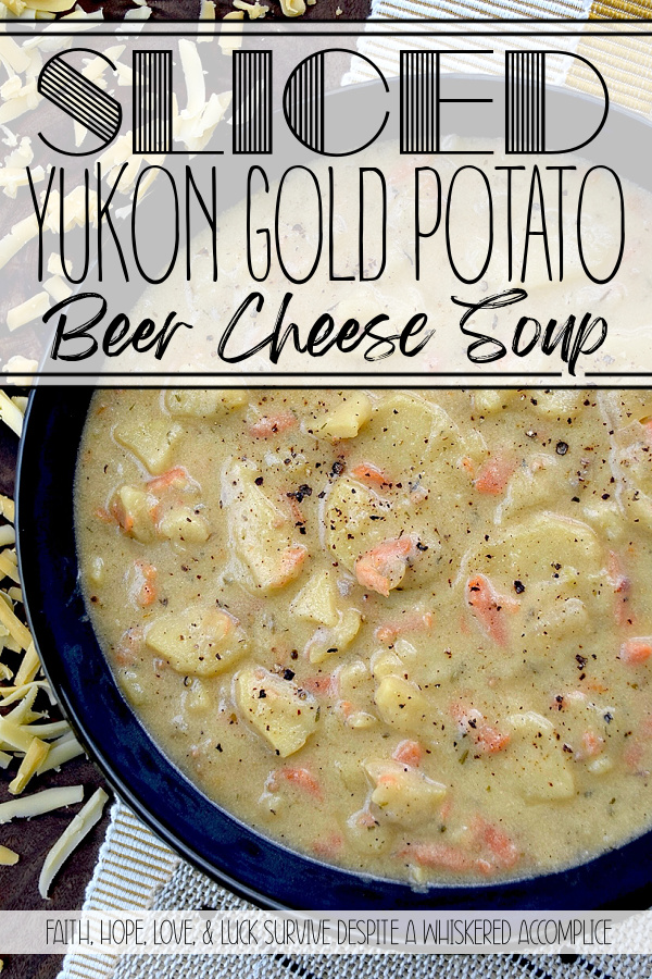 Sliced Yukon Gold Potato Beer Cheese Soup - Ever wonder what would happen if you combined a bowl of beer cheese soup with your favorite au gratin potatoes recipe? This Sliced Yukon Gold Potato Beer Cheese Soup, made with freshly grated Gouda and Cheddar, is the answer. It's a one-pot wonder that is gloriously cheesy, rich, and flavorful, as well as being a soul-warming soup that comes together in a flash. Whole yellow mustard seeds bring a little pop and crunch, while a generous sprinkle of mustard powder really amps up the flavor. And let’s not forget the bottle of lager, which adds just the right touch of malty sweetness. As for those Yukon Gold Potatoes, once they’re tender, they practically melt into the soup, giving you a dreamy, soft, pillowy, luxurious texture that’ll have you swooning at first bite.