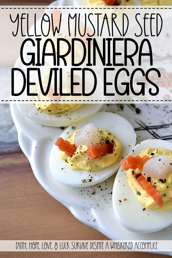 Yellow Mustard Seed Giardiniera Deviled Eggs - If you thought deviled eggs couldn’t get any more exciting, think again. These creamy, flavor-packed deviled eggs contain plump yellow mustard seeds, soaked in tangy giardiniera brine, which add a tangy, acidic burst of goodness and the most surprising pop of texture. Next, for a zesty punch, the eggs are garnished with thin slices of brightly pickled carrots and delicate pearl onion quarters. The final flourish is a peppery sprinkle of freshly grated black pepper. Y'all, these aren't your average deviled eggs. They're a showstopping appetizer that will have everyone practically begging for the recipe.