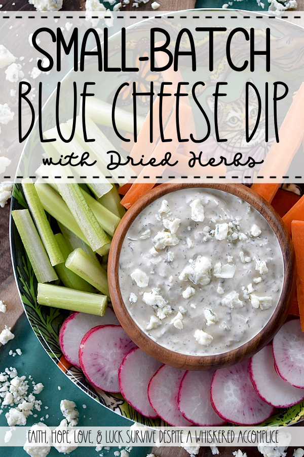 Small-Batch Blue Cheese Dip with Dried Herbs - You either love blue cheese or you don't. And often, for those who do love a rich and creamy dip featuring blue cheese, the store-bought varieties are often sized for a party of twenty, not just a craving or two. With this small-batch recipe, featuring dried herbs for added flavor, you can get your blue cheese fix without any of it going to waste. Whether you’re dipping crunchy carrot sticks, radishes, celery, or broccoli, or using this dip as a condiment for chicken tenders, buffalo wings, or even sneaking a scoop with a handful of chips or pretzels, this dip is here for all your blue cheese moments.