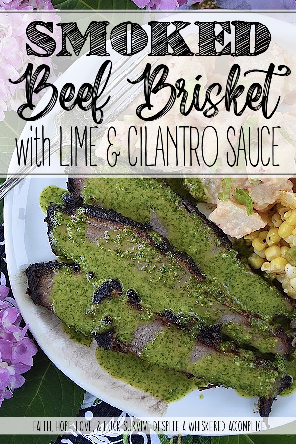 Smoked Beef Brisket with Lime & Cilantro Sauce - Are you looking to add a little more zing to your next smoked brisket? If so, a homemade rub and sauce is the solution. This recipe for smoked beef brisket starts with a simple, yet flavorful, barbecue rub. After smoking and then resting, the meat is sliced and served with a tangy fresh lime and cilantro sauce. So, heat up that smoker, and let's get smoking.