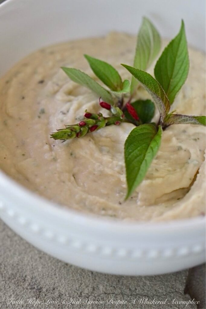 Cannellini Bean Dip with Pineapple Sage - This easy-to-make dip, made with canned cannellini beans, gets an herby lift from pineapple sage, which has a sweet, fruity flavor, reminiscent of pineapples. Serve this creamy dip with whatever you have on hand. Crunchy fresh veggies, pita chips, or even crusty hunks of torn bread. And, if you can’t get your hands on fresh pineapple sage, don’t worry, regular sage will do the trick. Just use a little less since it packs a much earthier punch. Either way, you’ve got yourself a snack that’s hard to resist.
