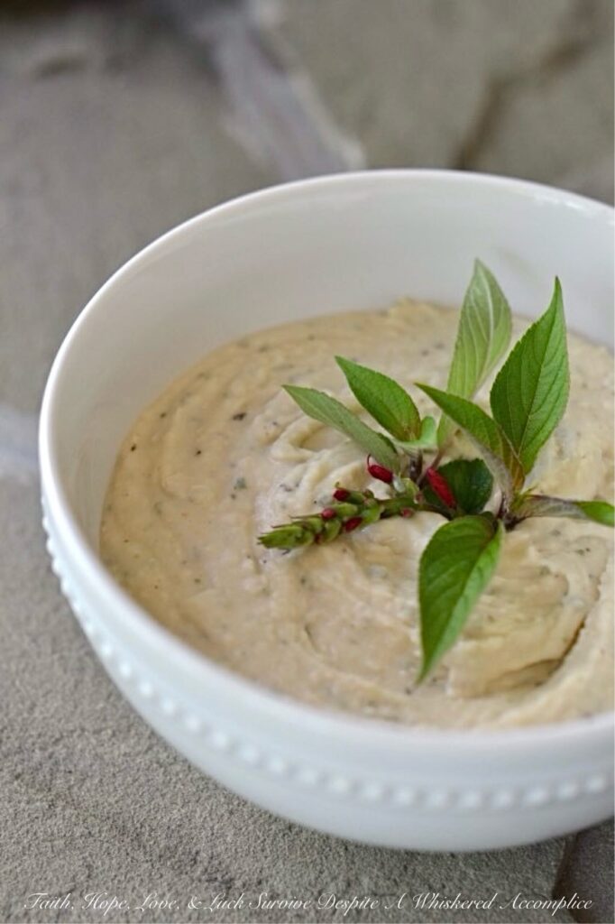 Cannellini Bean Dip with Pineapple Sage - This easy-to-make dip, made with canned cannellini beans, gets an herby lift from pineapple sage, which has a sweet, fruity flavor, reminiscent of pineapples. Serve this creamy dip with whatever you have on hand. Crunchy fresh veggies, pita chips, or even crusty hunks of torn bread. And, if you can’t get your hands on fresh pineapple sage, don’t worry, regular sage will do the trick. Just use a little less since it packs a much earthier punch. Either way, you’ve got yourself a snack that’s hard to resist.
