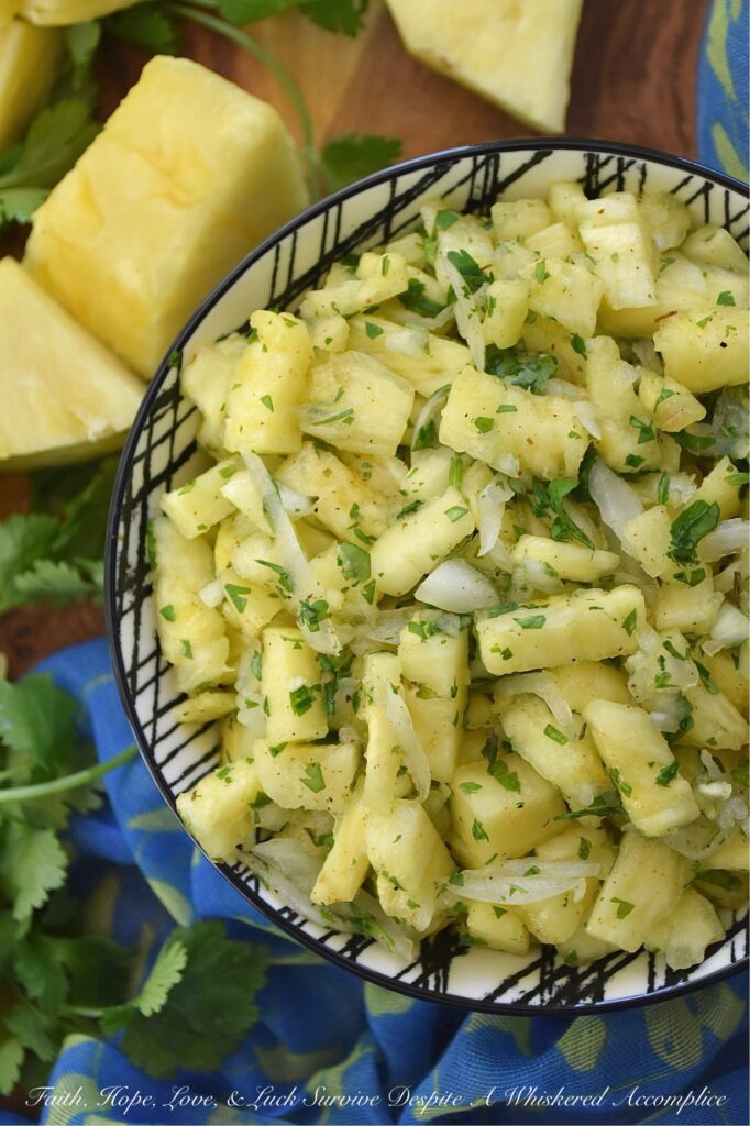 Pineapple & Sweet Yellow Onion Caribbean Salsa - This Caribbean-inspired salsa is tangy and vibrant, hitting that just-right sweet-and-spicy note that makes every bite feel like a vacation. By pairing fresh pineapple and diced sweet yellow onion with just a touch of spicy jerk seasoning, this flavor-packed salsa is almost as addictive as it is easy to make. Whether you’re pairing it with grilled seafood, chicken, or pork on a warm evening or just diving in with a bowl of tortilla or corn chips, this island-inspired salsa is the tropical escape your dinner table has been waiting for.