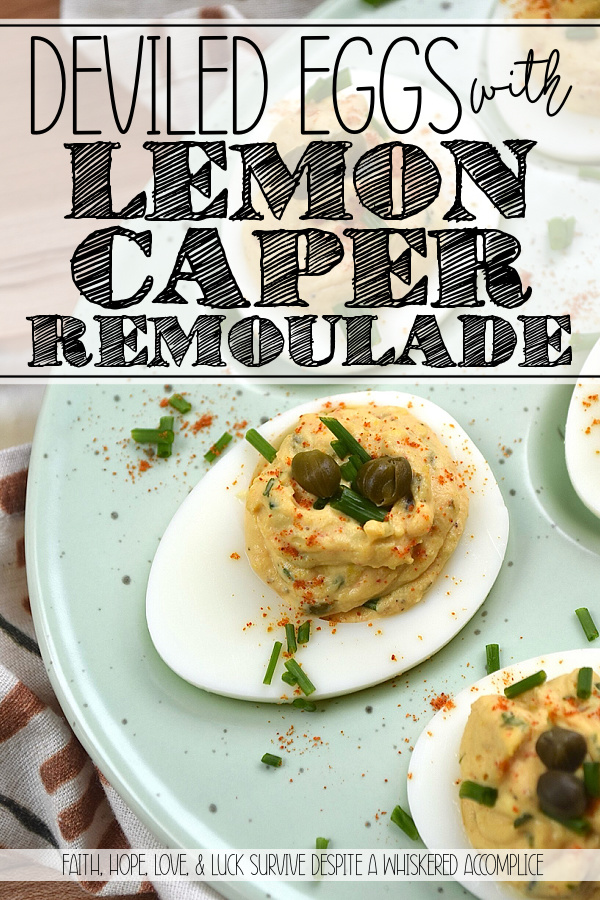 Deviled Eggs with Lemon Caper Remoulade - These flavorful deviled eggs take things to the next level with a zesty, homemade lemon caper remoulade. With a bright punch of lemon zest and the perfect salty bite of capers, these appetizer cuties are about to become the star of every backyard barbecue. And, thanks to a touch of heat, these deviled eggs are anything but ordinary. Finished with a dusting of paprika, a garden-fresh garnish of chives, and a few whole non-pareil capers, these lil' bites are guaranteed to disappear practically the moment you set them down.