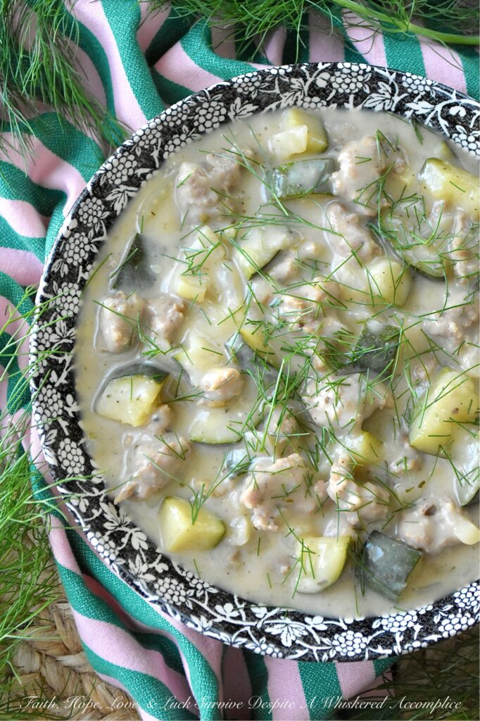 Italian Sausage Zucchini, Onion, & Fennel Chowder - Forget everything you know about chowder. No potatoes? No corn? No seafood? That's right. Instead, we’re swapping in savory sweet Italian sausage and garden-fresh veggies like zucchini, onion, and fennel. This one-pot, lighter-than-usual chowder is thick, vibrant, and packed with an unexpected punch of flavor. It’s arguably the most flavorful chowder you’ll make all season.