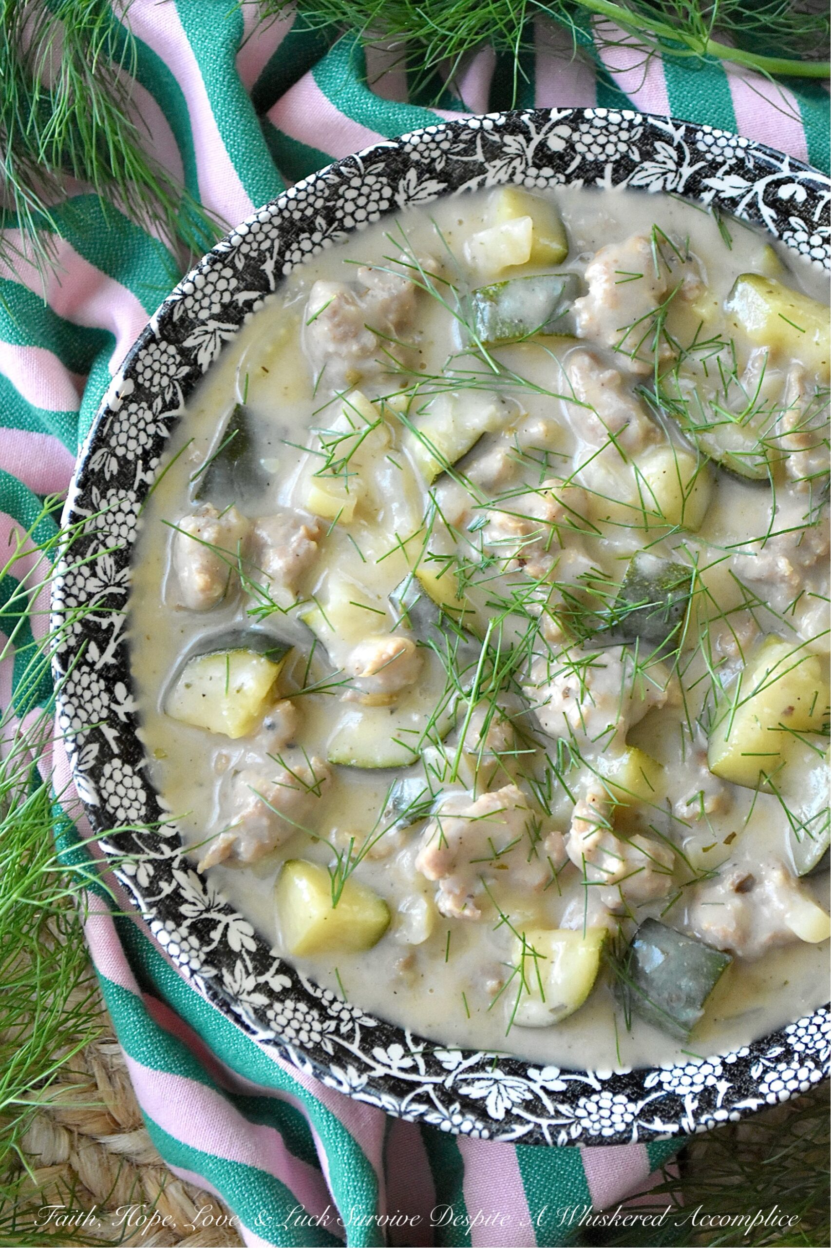 Italian Sausage Zucchini, Onion, & Fennel Chowder