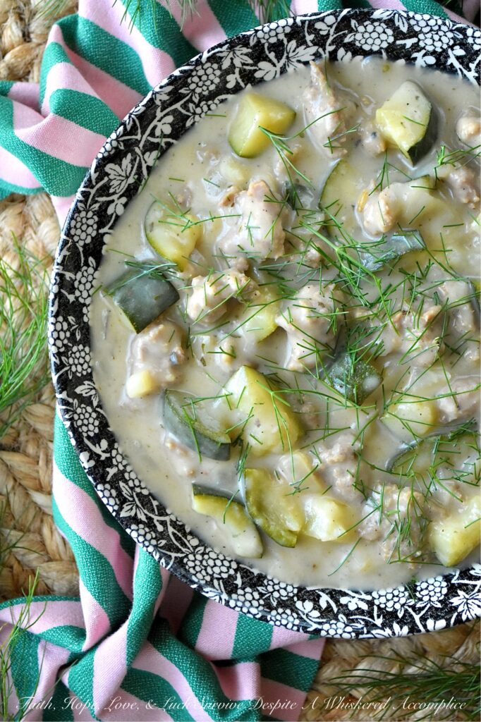 Italian Sausage Zucchini, Onion, & Fennel Chowder - Forget everything you know about chowder. No potatoes? No corn? No seafood? That's right. Instead, we’re swapping in savory sweet Italian sausage and garden-fresh veggies like zucchini, onion, and fennel. This one-pot, lighter-than-usual chowder is thick, vibrant, and packed with an unexpected punch of flavor. It’s arguably the most flavorful chowder you’ll make all season.