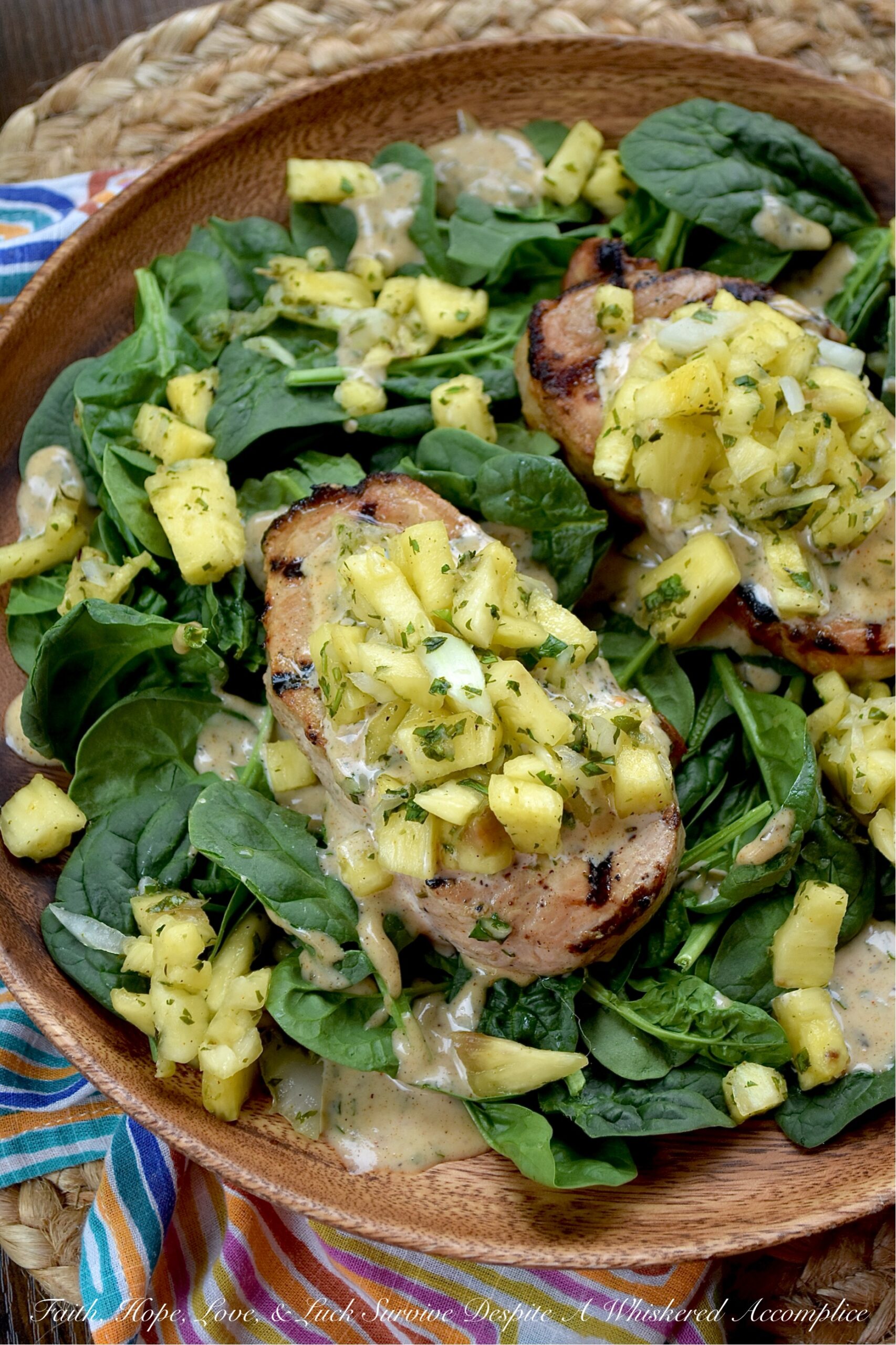 Caribbean Pineapple & Honey Mustard Pork Chops