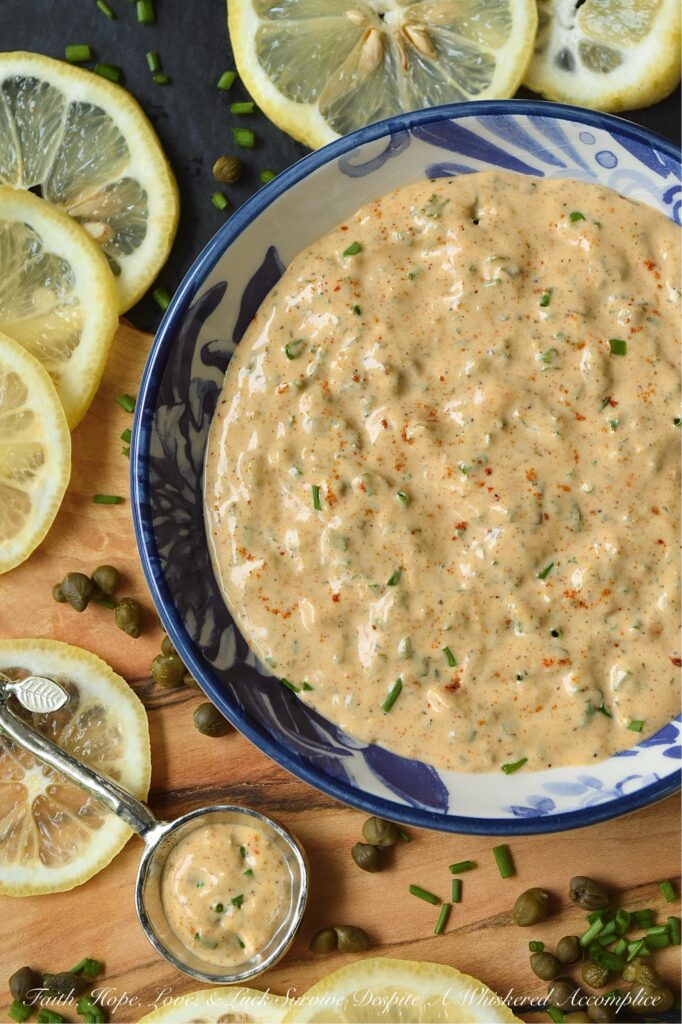 Lemon Caper Remoulade - This remoulade sauce is bright, just a wee bit spicy, citrusy, salty, and, quite frankly, makes everything taste better. With an in-your-face punch of lemon zest and the perfect salty bite of capers, this remoulade is the definition of flavor-packed. It’s elegant enough to elevate a delicate fish or seafood dish, but rugged enough to transform a simple slaw, potato salad, pasta salad, or deviled eggs into something truly gourmet. Forget the boring mayo. Once you get a taste of this zesty, savory remoulade, you’ll be putting it on everything.