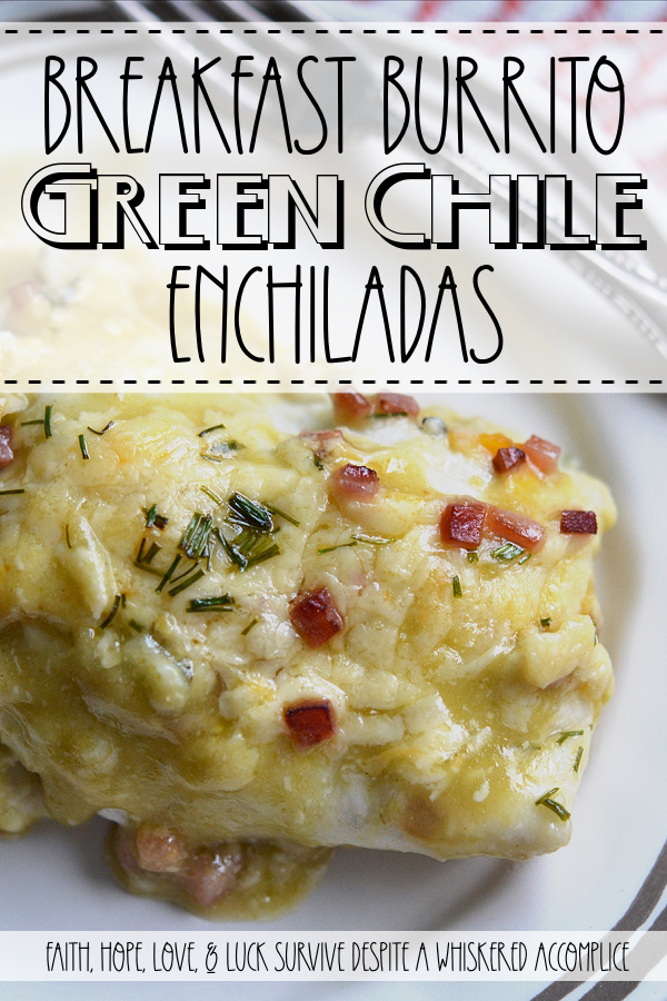 Breakfast Burrito Green Chile Enchiladas - These hearty Breakfast Burrito Green Chile Enchiladas are just what you need this weekend to put a smile on everyone’s face before the coffee is even finished brewing. Soft tortillas are packed with scrambled eggs, potatoes, Colby cheese, and ham, and then smothered in a tangy, mildly spicy green chile sauce, extra-sharp white cheddar, and fresh chives. This Mexican-inspired baked casserole is comforting, easy to assemble, and about to become your family’s new favorite weekend tradition.