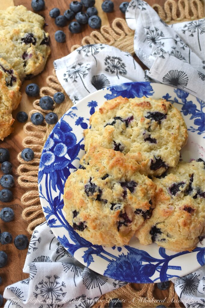 Fresh Blueberry Not-Too-Sweet Drop Biscuits - Drop biscuits are fast, forgiving, and, in the case of these Fresh Blueberry Not-Too-Sweet Drop Biscuits, absolutely irresistible. Crispy on the outside, soft and tender on the inside, with just the right hint of sweetness to highlight the natural tartness of plump, fresh berries, these fruity biscuits are an absolutely delicious way to start the day. In fact, they’re so good, don’t be surprised if "breakfast for dinner" becomes a weekly family request.