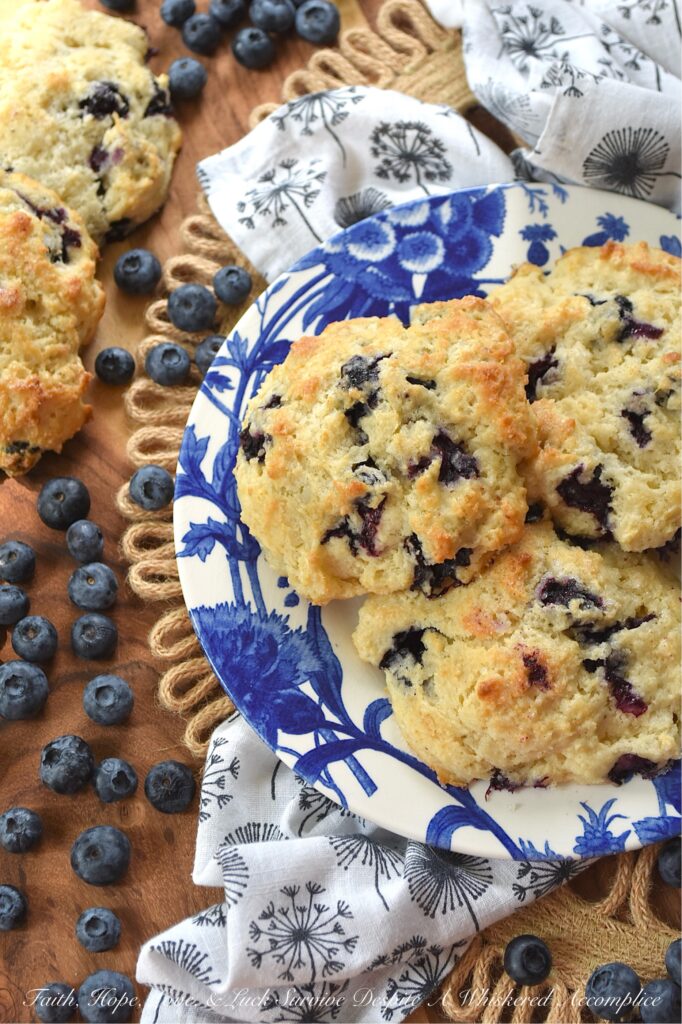 Fresh Blueberry Not-Too-Sweet Drop Biscuits - Drop biscuits are fast, forgiving, and, in the case of these Fresh Blueberry Not-Too-Sweet Drop Biscuits, absolutely irresistible. Crispy on the outside, soft and tender on the inside, with just the right hint of sweetness to highlight the natural tartness of plump, fresh berries, these fruity biscuits are an absolutely delicious way to start the day. In fact, they’re so good, don’t be surprised if "breakfast for dinner" becomes a weekly family request.