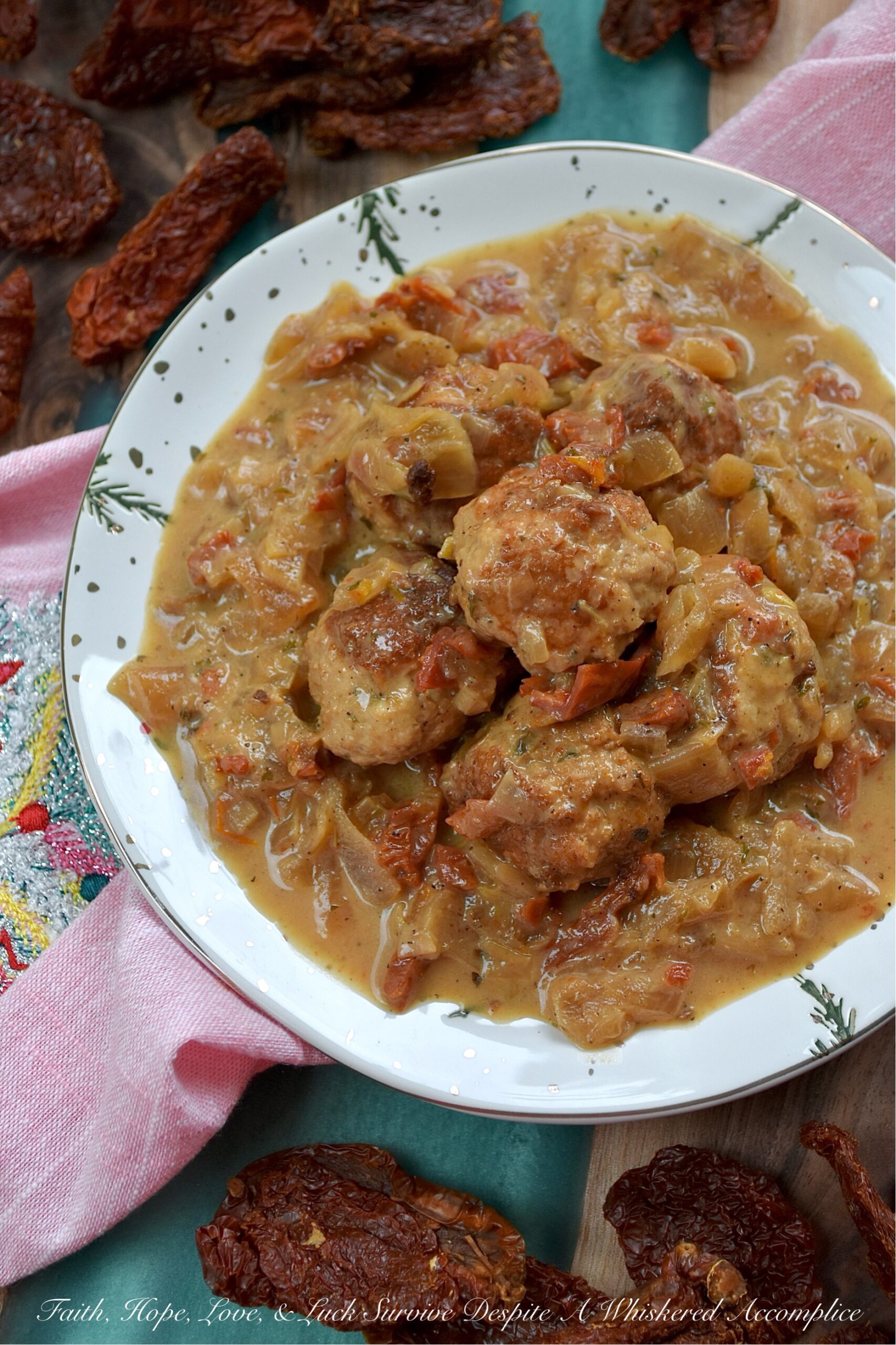 Sun-Dried Tomato Saucy Turkey Meatballs