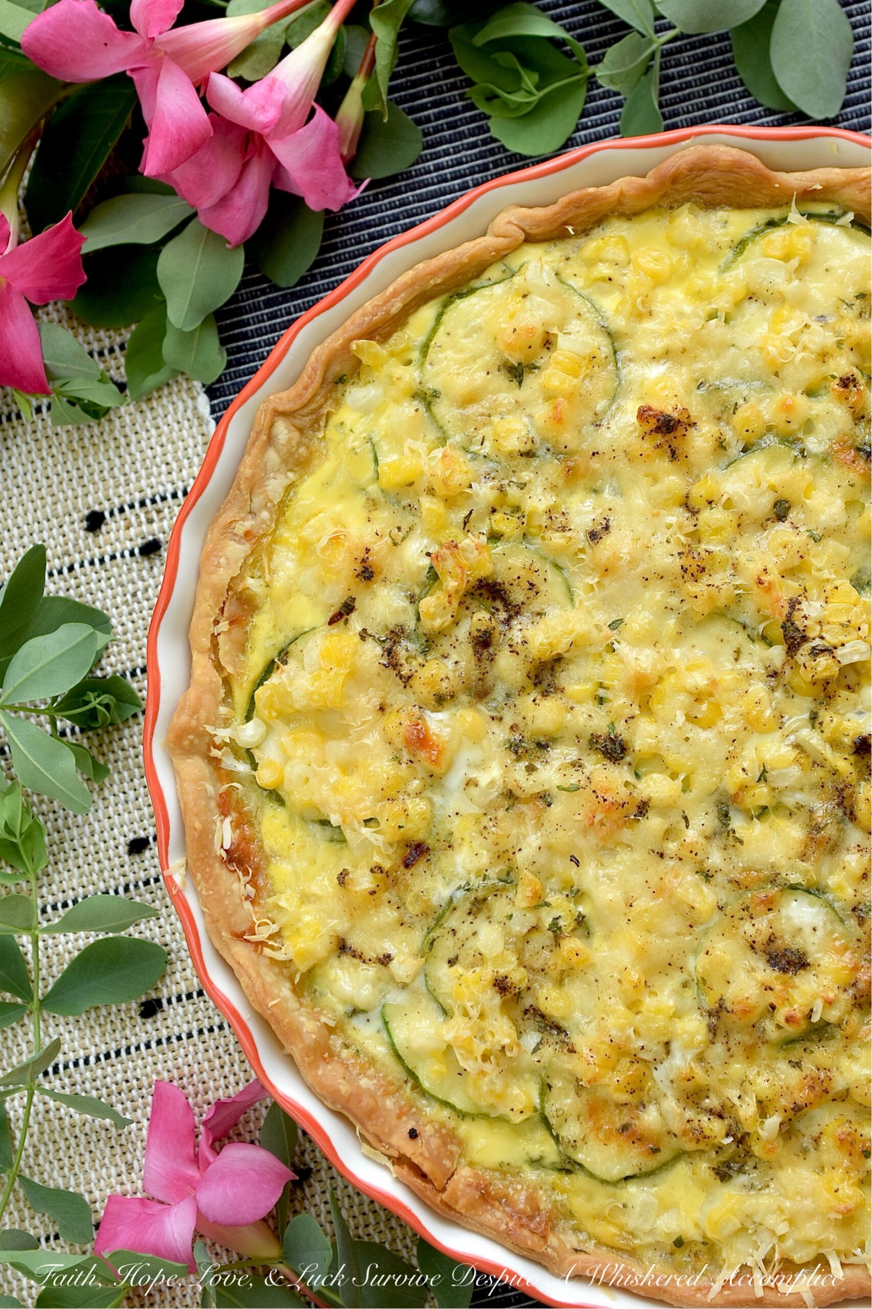 Fresh Summer Corn & Zucchini Sausage Quiche
