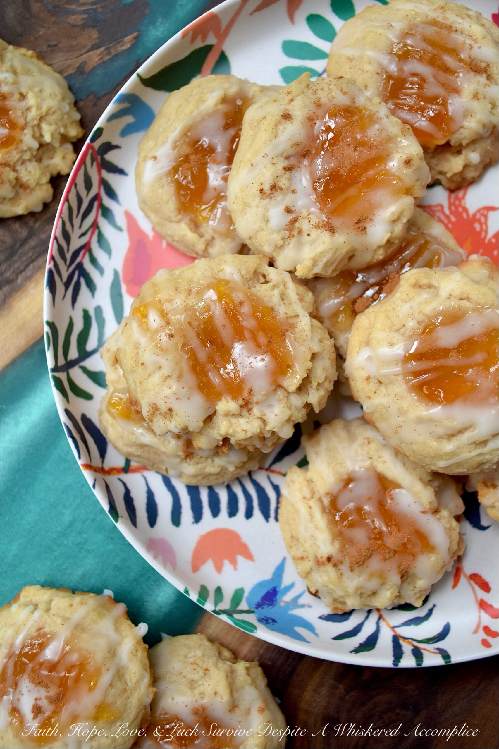Peaches and Cream Rustic Thumbprint Cookies