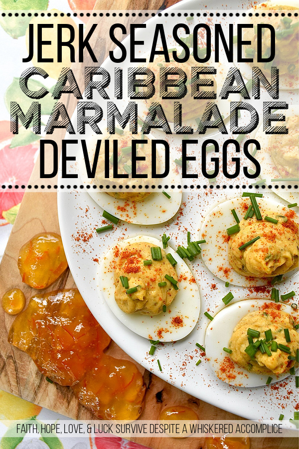 Jerk Seasoned Caribbean Marmalade Deviled Eggs - These jerk-seasoned deviled eggs pack a serious island punch, blending the smoky heat of homemade jerk seasoning with the unexpected, bright, and bitter sweetness of orange marmalade. They’re creamy, deeply spiced, and just plain ol' gorgeous on a deviled egg platter. Topped with a vibrant pop of fresh chives and a dusting of paprika, these Caribbean beauties bring a taste of the islands directly to your kitchen table with no plane ticket required.
