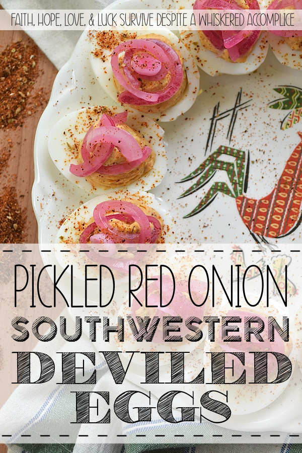 Pickled Red Onion Southwestern Deviled Eggs - These Southwest-inspired deviled eggs are ultra-creamy, perfectly tangy, and loaded with a savory, custom-blended Smoky Southwestern Seasoning that doesn't rely on heat to deliver massive flavor. Finished with a sprinkle of extra seasoning and vibrant, ridiculously easy-to-make lime juice-pickled red onions for the ultimate zesty crunch, this unforgettable deviled egg recipe is guaranteed to be a hit at your next backyard barbecue, game day, or family gathering.