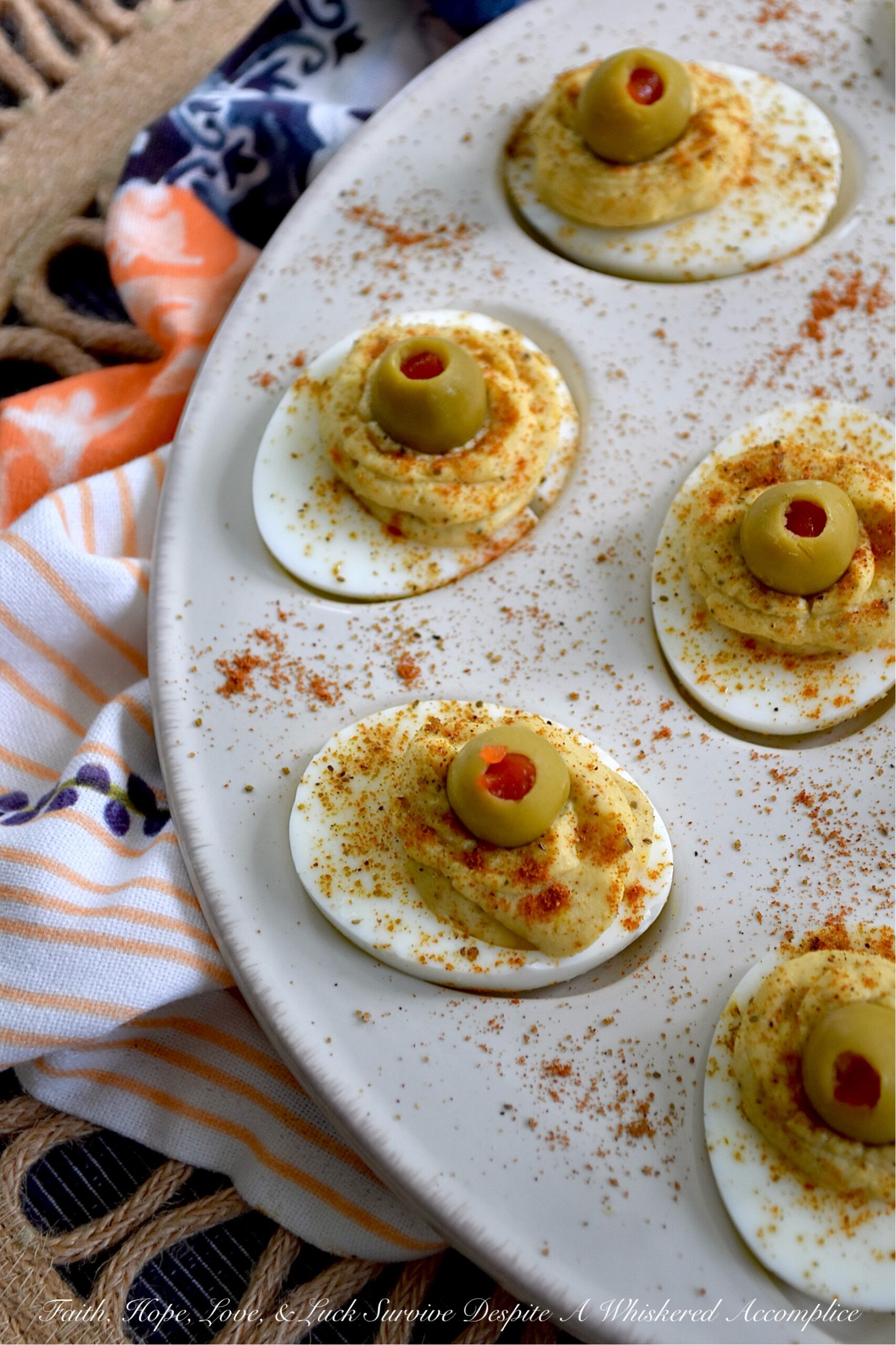 Green Olive Chesapeake Deviled Eggs (Old Bay)