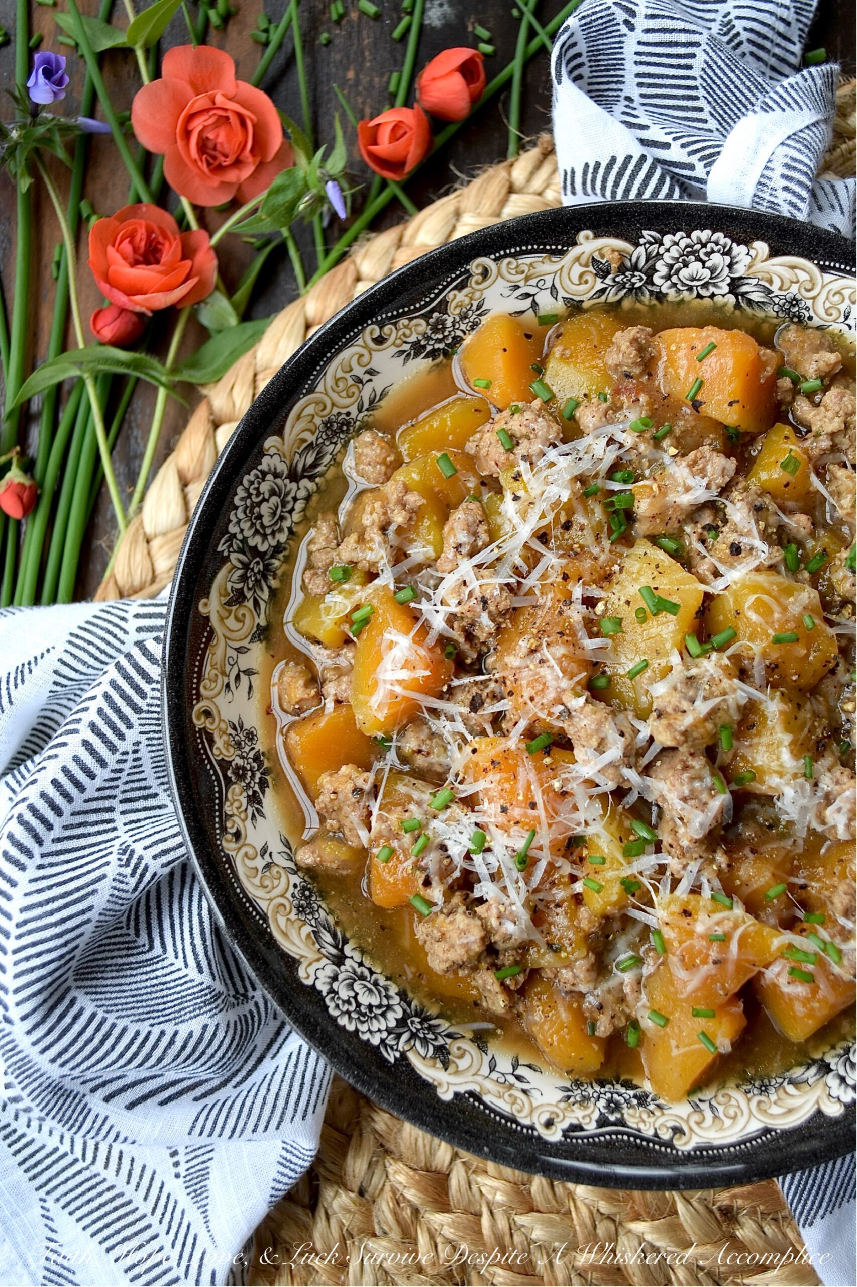 Butternut Squash Ground Turkey Guinness Stew