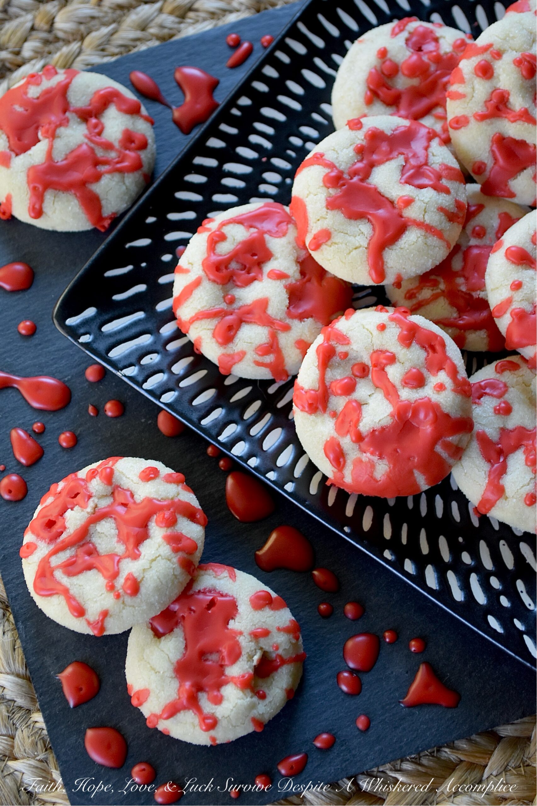 Blood Splatter Halloween Vanilla Sugar Cookies