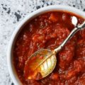 Toss It All In Chunky Crockpot Tomato Sauce - This homemade chunky tomato sauce, simmered in a crockpot, doesn't get any simpler or any more delicious. Unlike some recipes, which require sautéeing the onions and garlic first, this flavorful recipe skips past those steps, making it perfect to throw together on a weekday morning before heading off to work.