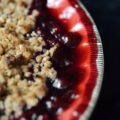 Cherry Pie Crumble - This simple crustless cherry pie is much easier to make than a traditional summer pie thanks to its sweet crumble topping. With this delicious fruit crumble you can also enjoy fresh summer cherries while they are in season, without having to spend too much time in a hot kitchen.