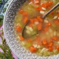 Brenna's Leftover Rotisserie Chicken Soup - Leftover store-bought rotisserie chicken is the perfect ingredient to use when making homemade soup, especially when you boil the chicken bones down to create your own broth as well. Add a few vegetables, seasonings, and spices, along with a little bit of pasta, and you've got a comforting meal everyone will enjoy.