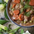One-Pot Fennel & Stout Beef Meatball Stew - Fennel and stout are the key ingredients which make this meatball and vegetable-loaded stew such a delicious success. And, not only is this beef stew absolutely packed with flavor, thanks to the one-pot recipe, kitchen clean up is an absolute breeze.