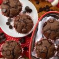 Small-Batch Double Chocolate Banana Muffins - Sometimes you wake up in the morning and find yourself craving chocolate. When you're having one of those mornings, this small-batch double chocolate banana muffin is just what you need. It makes only six muffins, so you won't have any guilt about eating a chocolate-filled muffin for breakfast.