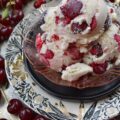 Vanilla Bean Ice Cream with Sour Cherries - Is there anything better than vanilla ice cream? Yes, this homemade vanilla ice cream with vanilla extract and vanilla bean seeds, practically overflowing with a generous amount of in-season sour cherries. This vanilla bean sour cherry ice cream is sweet, tart, and fruity, not to mention one of the best ways to enjoy sour cherries before they disappear for yet another year. So, grab your ice cream machine and get ready to churn up some sour cherry deliciousness.