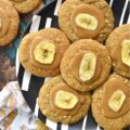 Banana Chip Cookies with Melted Caramel - Wondering what to do with that overripe banana you have sitting on your kitchen counter? Why not make these banana chip cookies with melted caramel? These cookies have a soft and moist texture, and when combined with the crunch of the banana chips and the creamy sweetness of the melted caramel, they make for the perfect sweet dessert treat. With these banana cookies, you'll never have to worry about what to do with overripe bananas again.
