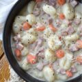 One-Pot Italian Ham Soup with Potato Gnocchi - Sometimes the last thing you have time for is an elaborate dinner. Life gets busy, and the thought of spending hours in the kitchen can be just exhausting. This Italian-seasoned soup recipe proves that you don't need fancy, elaborate ingredients or hours of cooking to create a flavorful, deeply satisfying meal. This one-pot soup combination of store-bought pillowy potato gnocchi, savory diced ham steak, and aromatic herbs all simmered together, delivers a convenient, delicious, and satisfying meal, perfect for those nights when you need a little bit of simple comfort food, fast.